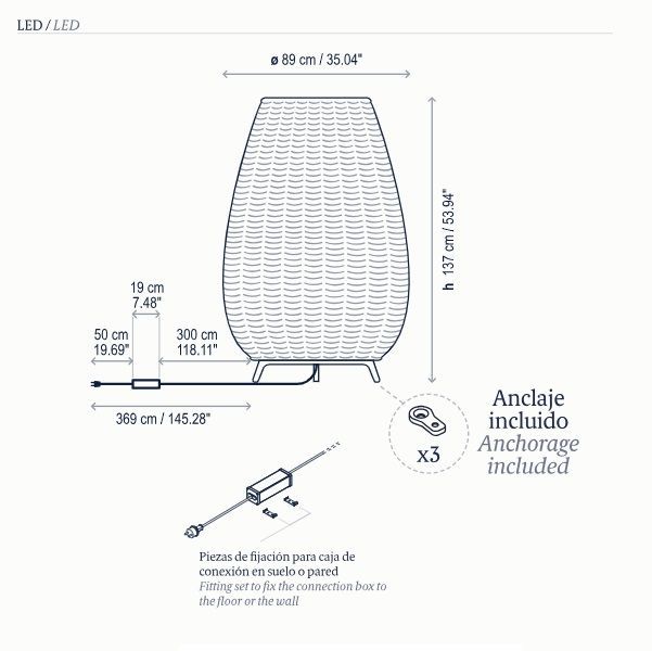 Lampa LED Amphora 03 w kolorze beżowym do ogrodu o klasie szczelności IP66