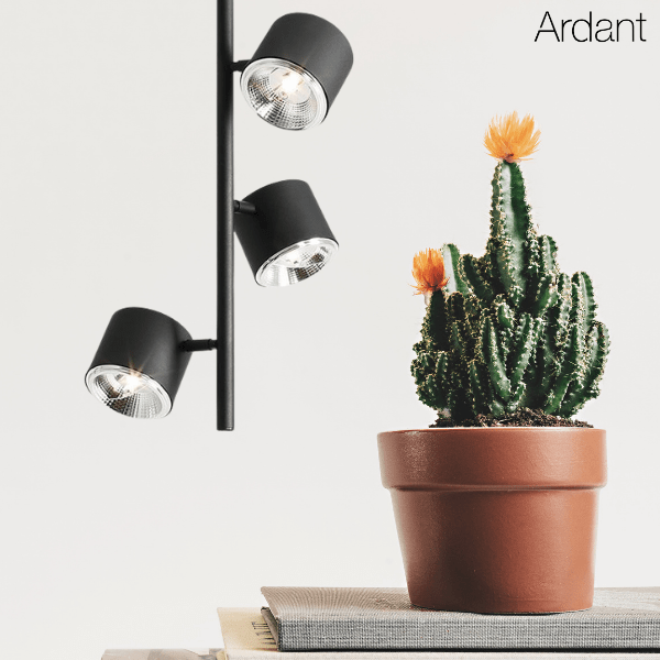 Czarna sufitowa lampa Bot 4 Vertical z regulowanymi kloszami