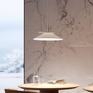 Wisząca lampa w złotym kolorze Asia so z białym abażurem o średnicy 46 cm