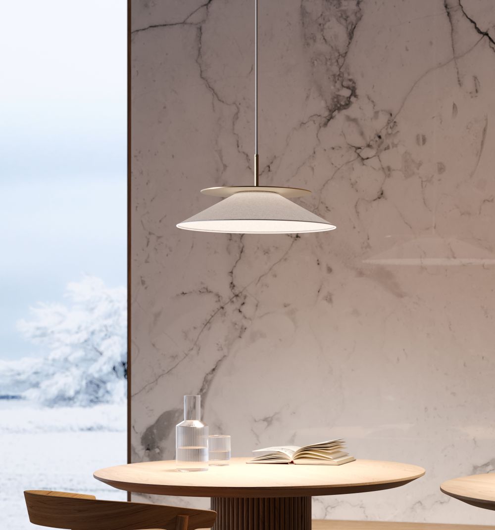 Wisząca lampa w złotym kolorze Asia so z białym abażurem o średnicy 46 cm