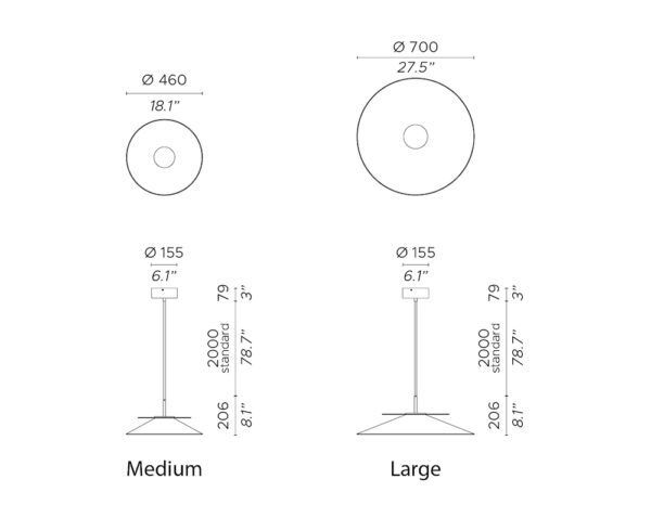 Brązowa, duża lampa wisząca Asia z szarym abażurem o średnicy 70 cm