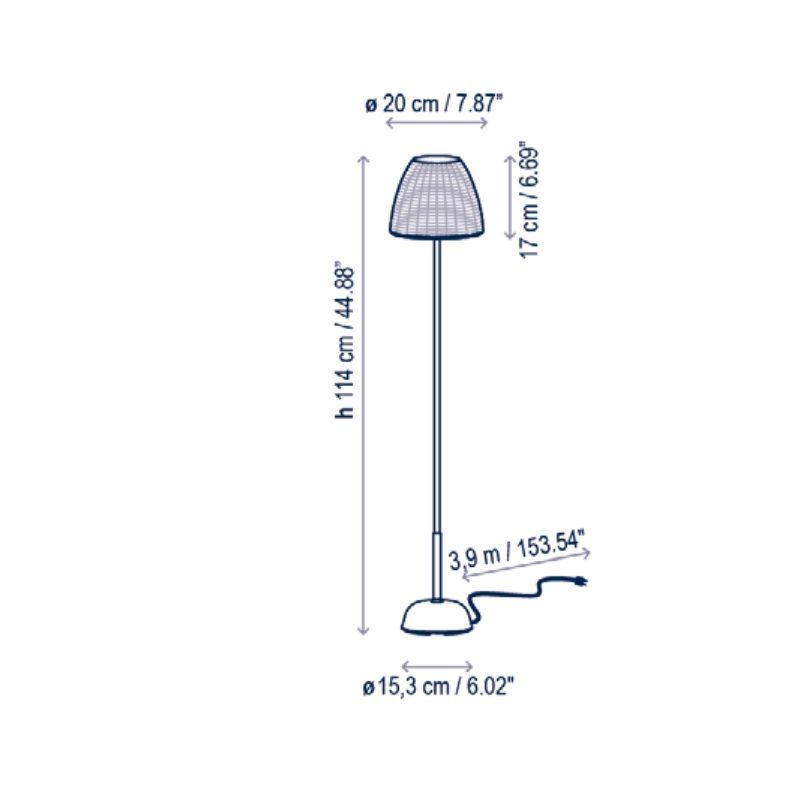 Brązowa lampa stojąca Atticus P/114 do użytku zewnętrznego