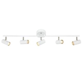 Biała lampa sufitowa Barcelona z pięcioma kloszami