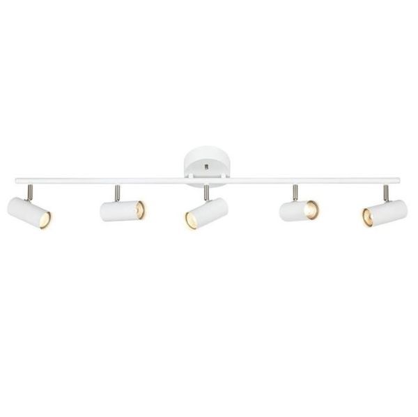 Biała lampa sufitowa Barcelona z pięcioma kloszami