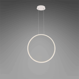 Biała lampa wisząca Shape No. 1 o średnicy 80 cm i barwie światła 3000K