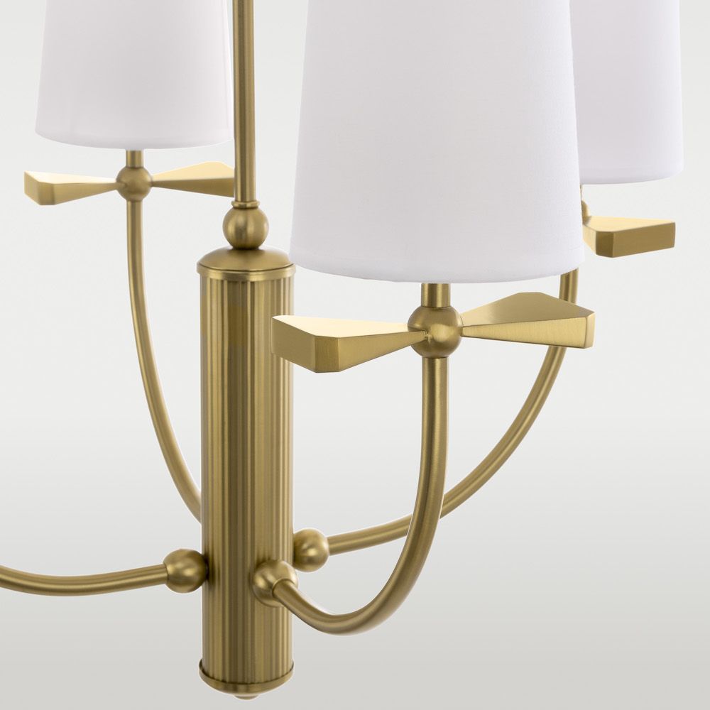 Złoty żyrandol Bow ozdobiony metalową kokardką