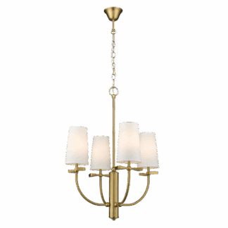 Złoty żyrandol Bow ozdobiony metalową kokardką