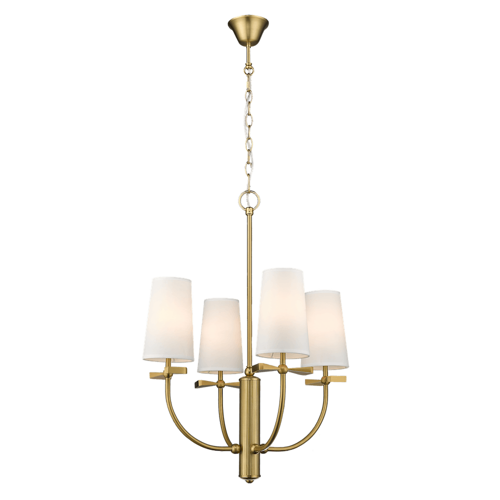 Złoty żyrandol Bow ozdobiony metalową kokardką