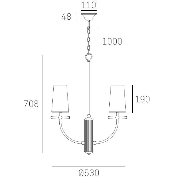 Złoty żyrandol Bow ozdobiony metalową kokardką