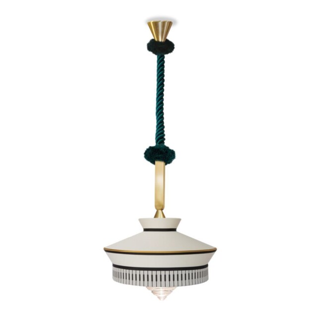 Wisząca lampa Calypso So Martinique Outdoor w biało-czarnych barwach, odporna na warunki atmosferyczne (IP65)