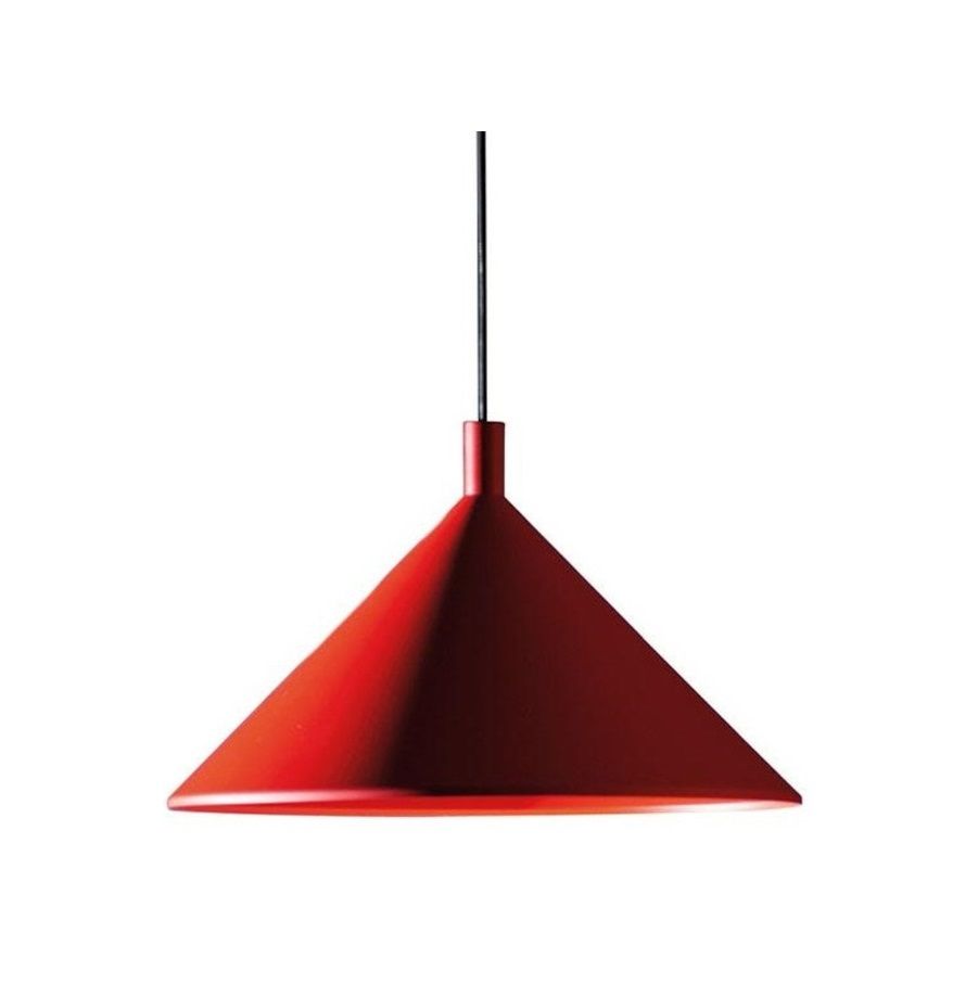 Czerwona lampa wisząca Cono o średnicy 30 cm