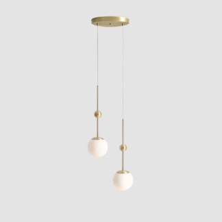 elegancki zyrandol na antresole - mae 2 klosze - dekoracyjna kulka