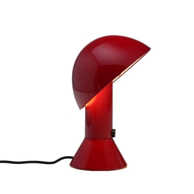 Stylowa czerwona lampa stołowa Elmetto