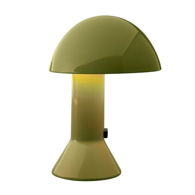 Zielona lampa stołowa Elmetto w oryginalnym wydaniu