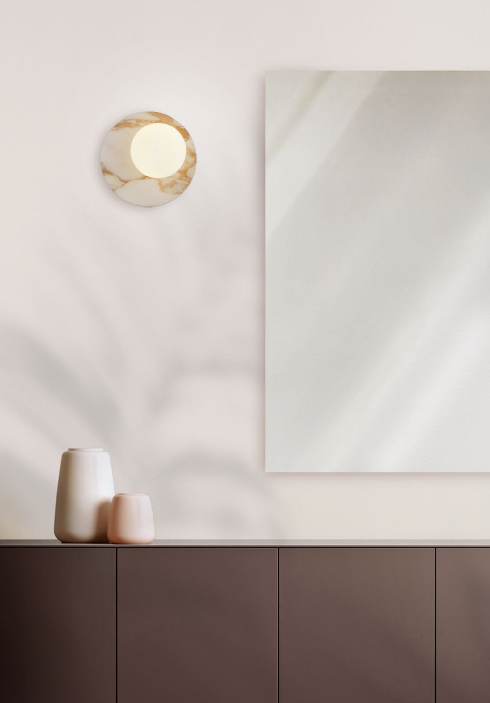 Stylowy kinkiet Emma z marmurem Calacatta