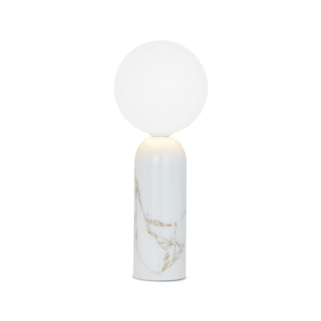 Elegancka lampa stołowa Emma z białego marmuru