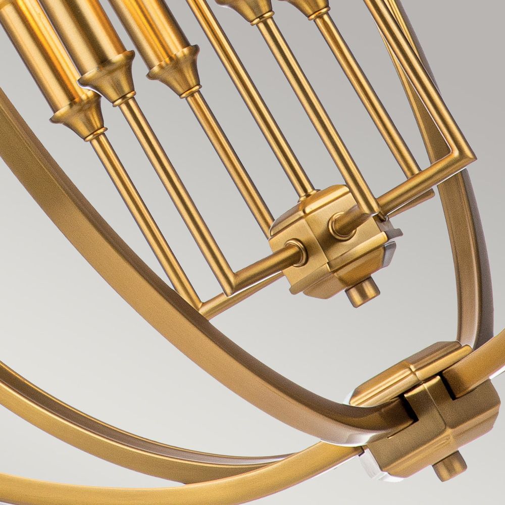 Duża, wisząca lampa Corinne w kolorze oksydowanego mosiądzu