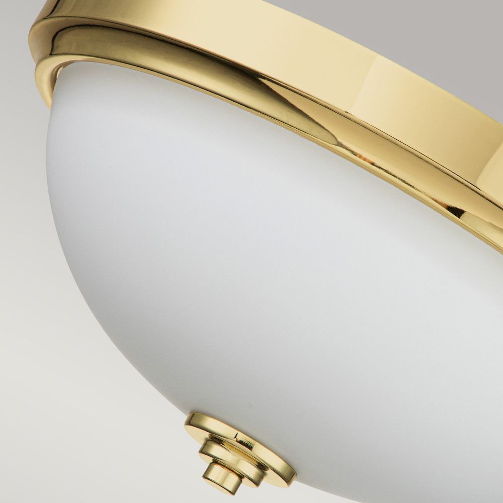 Plafon Malibu z dwoma punktami świetlnymi w polerowanym mosiądzu