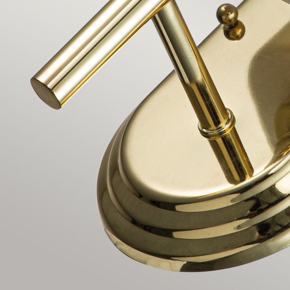 Kinkiet Malibu z jednym punktem świetlnym w wykończeniu z polerowanego mosiądzu