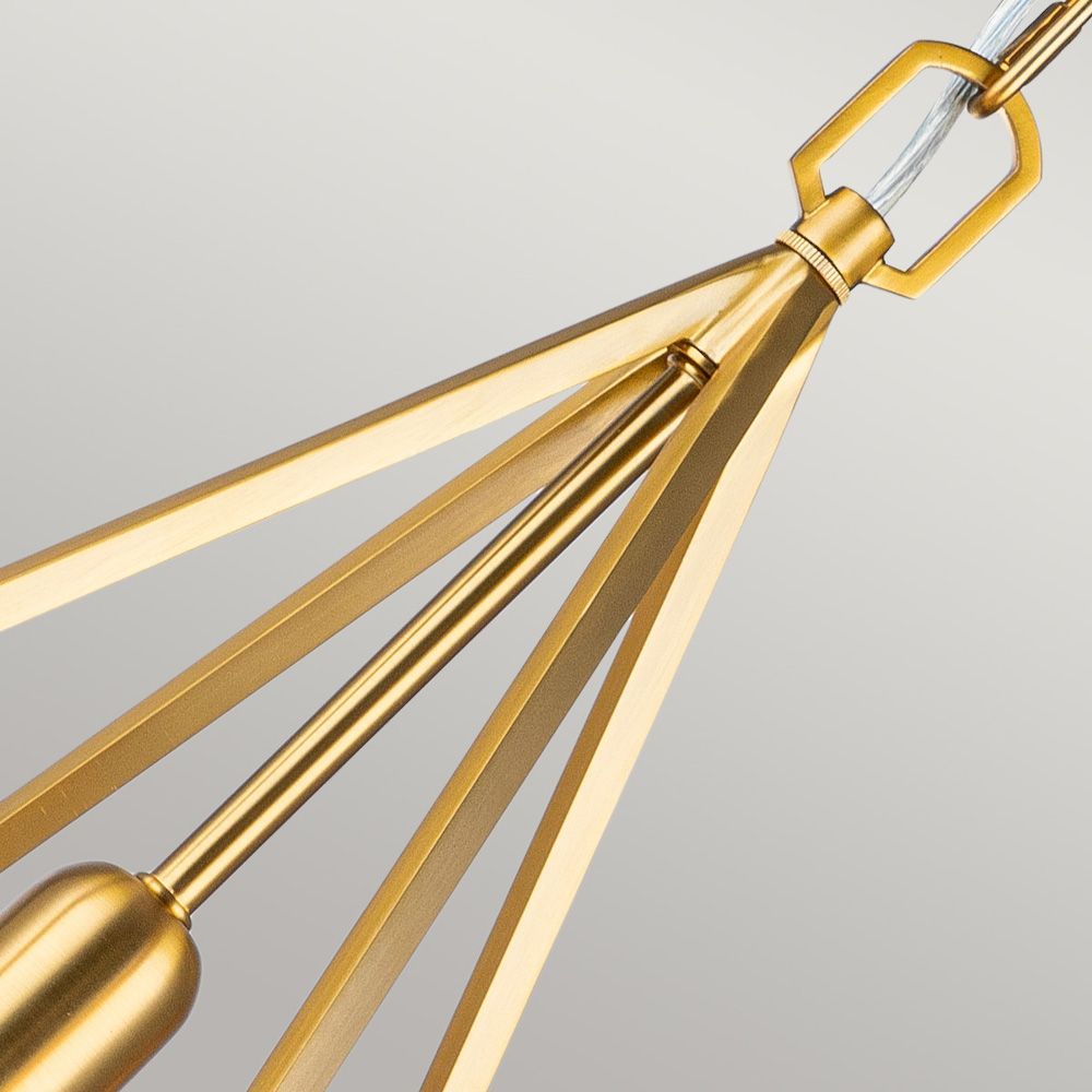 Średniej wielkości lampa wisząca Nico z jednym punktem świetlnym w oksydowanym mosiądzu