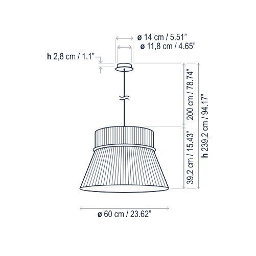 Biała lampa wisząca Folia S/60