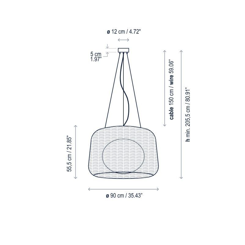 Brązowa lampa wisząca Fora 90 o klasie szczelności IP66