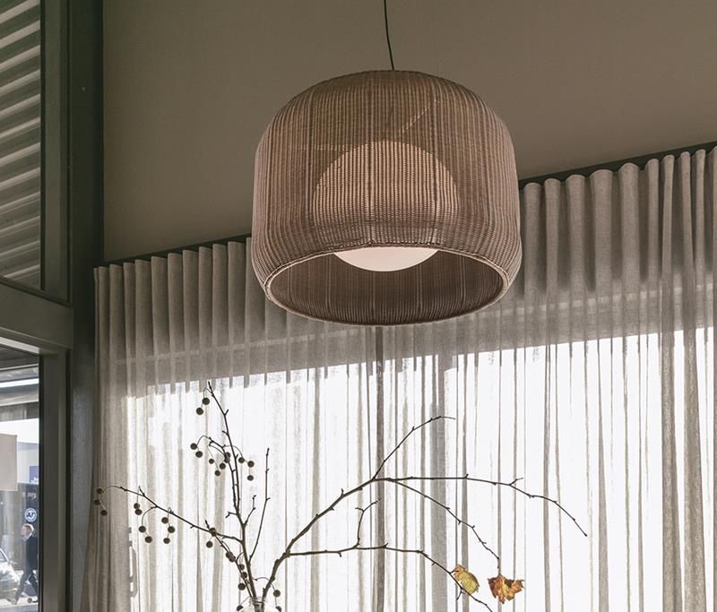 Brązowa lampa wisząca Fora 90 o klasie szczelności IP66