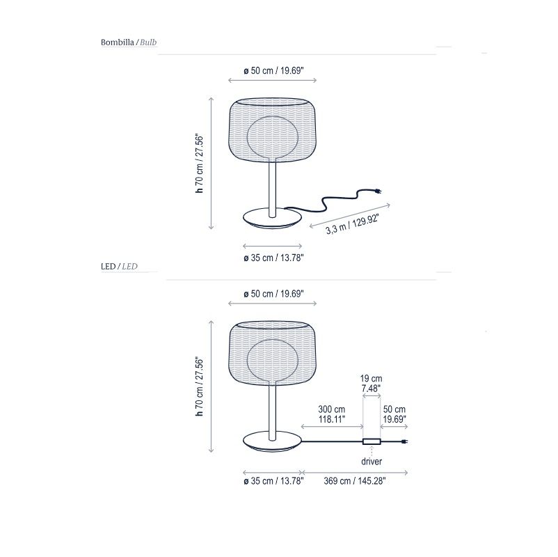 Brązowa lampa stołowa Fora M do użytku zewnętrznego