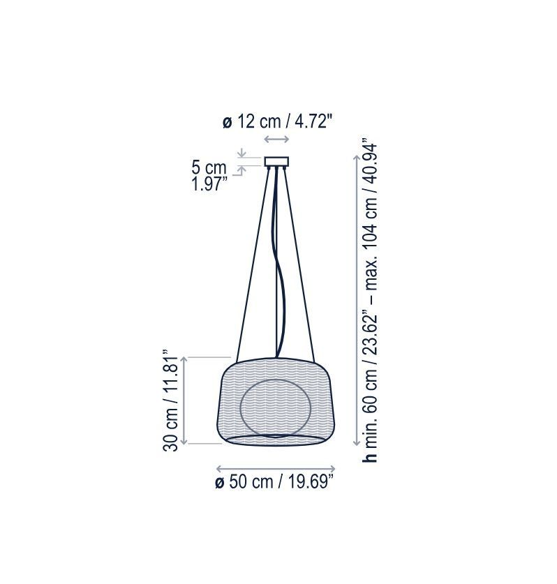 Kremowa lampa wisząca Fora S z oświetleniem LED i klasą szczelności IP66