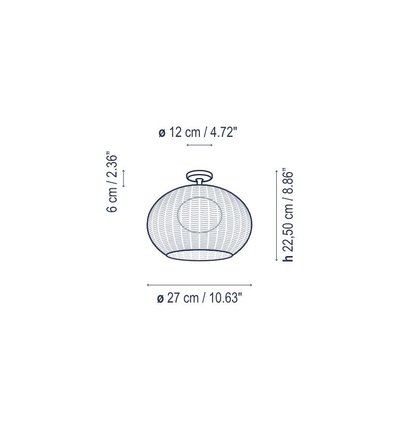 Brązowa lampa sufitowa Garota PF/01 Outdoor o klasie szczelności IP66