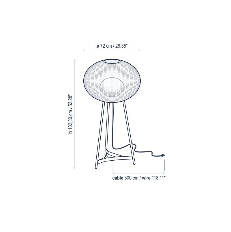 Stylowa brązowa lampa podłogowa Garota P/02 Outdoor o klasie szczelności IP66