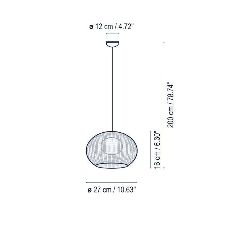 Brązowa lampa wisząca Garota S/01 Outdoor o klasie szczelności IP66