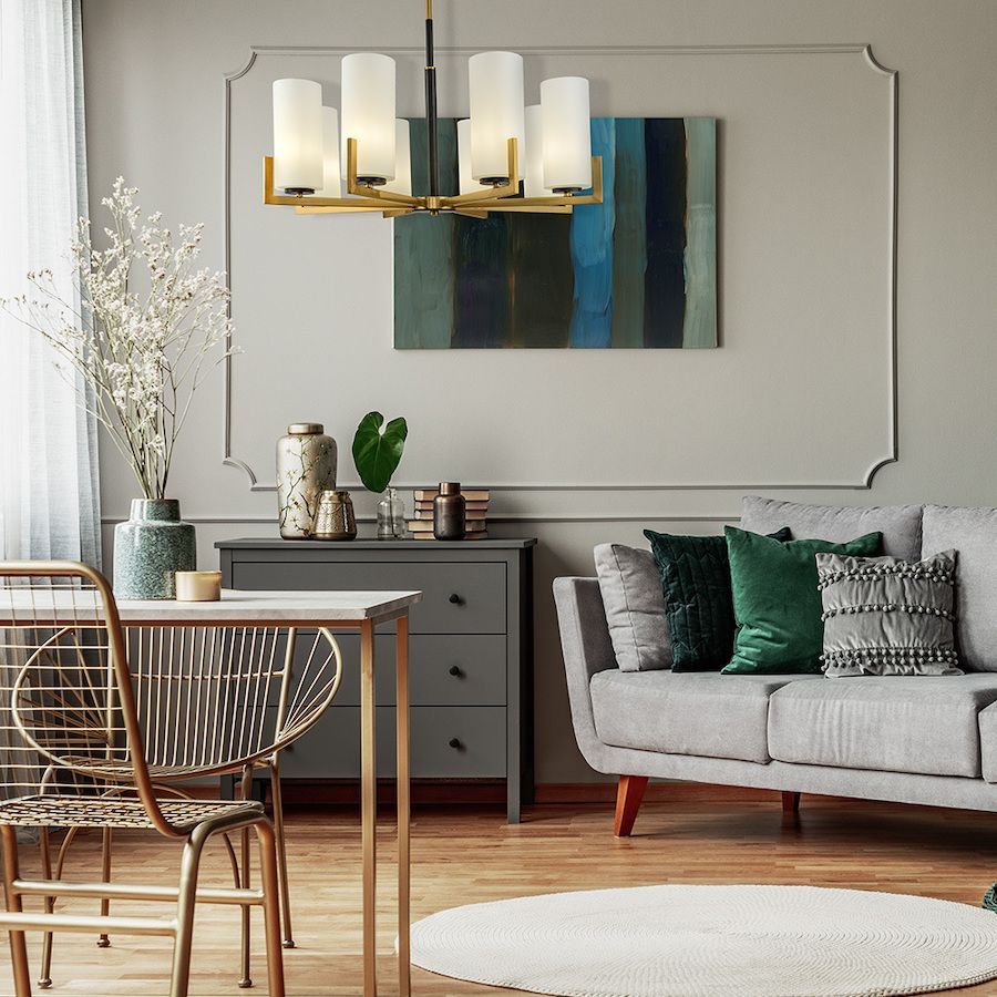 Okazały żyrandol Fortano od Maytoni w stylu Art Deco, idealny do salonu i jadalni