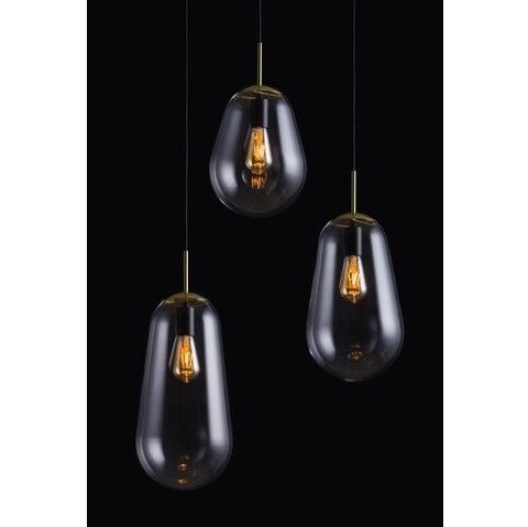 Szklany klosz Cameleon Pear S z eleganckimi złotymi akcentami