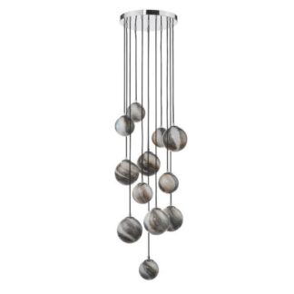 Wisząca lampa Mikara o długości 2,5 m z marmurowym efektem szkła