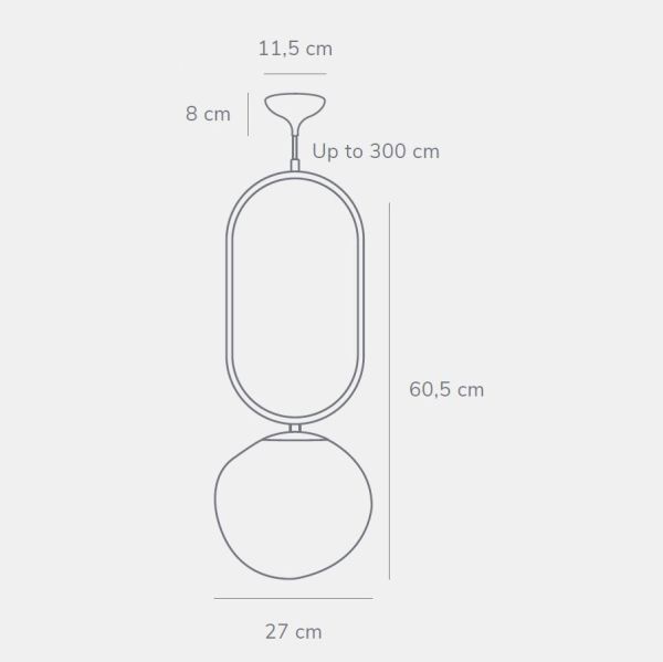 Asymetryczna lampa wisząca Shapes 27 od DFTP z białym kloszem
