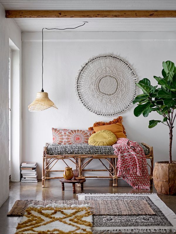 Bambusowa lampa wisząca Imina w naturalnym stylu