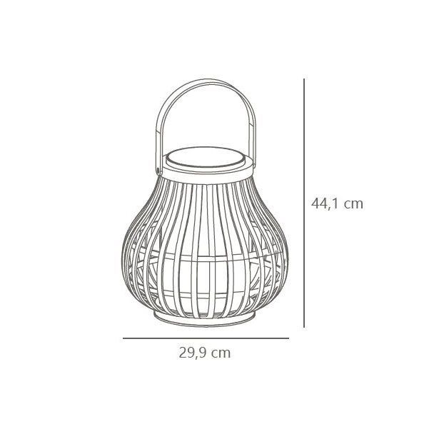 Bambusowy lampion solarny Leo, odporny na warunki atmosferyczne (IP44)