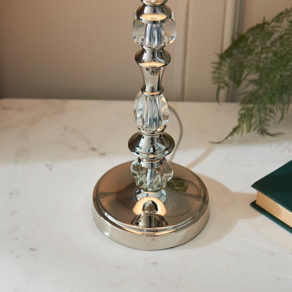 Beżowa kryształowa lampa stołowa Polina od Interiors