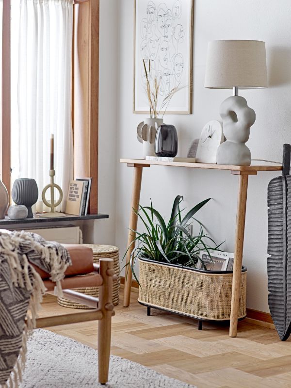 Biała kamionkowa lampa stołowa Cathy