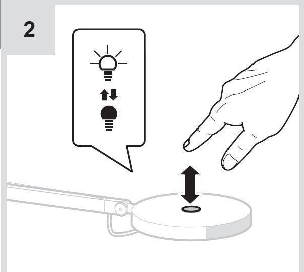 Biała lampa biurkowa LED Demetra Tavolo z czujnikiem ruchu