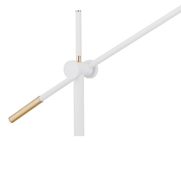 Biała lampa podłogowa Nashville z kloszem w kształcie stożka