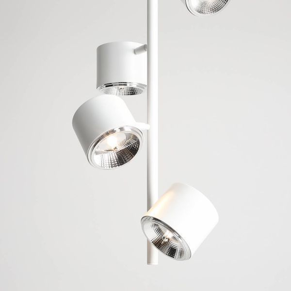 Biała lampa sufitowa Bot 4 Vertical z regulowanymi kloszami