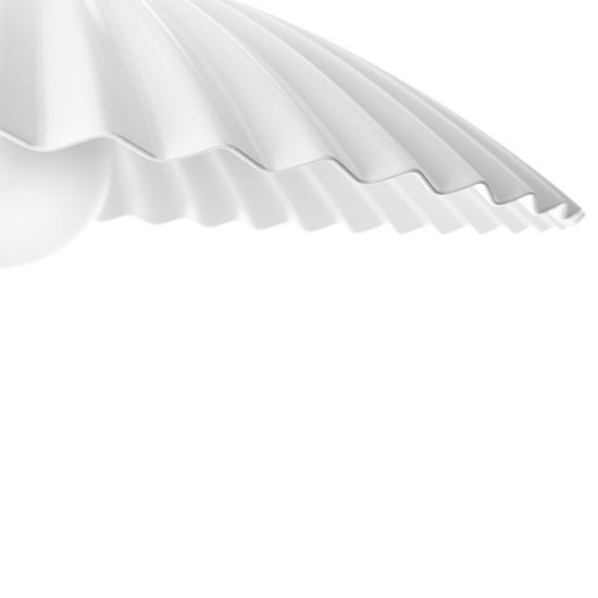 Biała lampa wisząca Fala o klasie szczelności IP65, idealna na taras