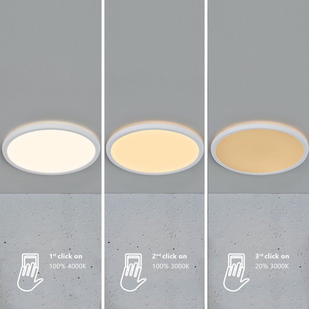 Biała, okrągła lampa sufitowa do kuchni Oja 42 od Nordlux