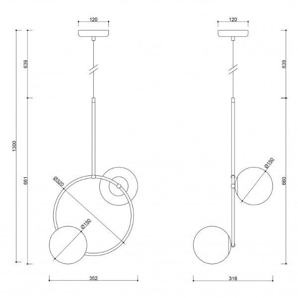 Biała, okrągła lampa wisząca Fappu A