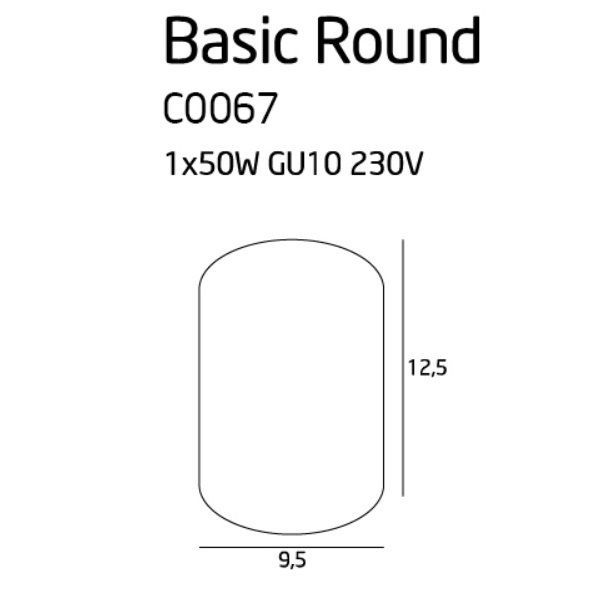Biała oprawa natynkowa Basic Round