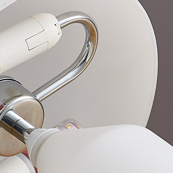 Biała stołowa lampa Belfugo z dwoma włącznikami