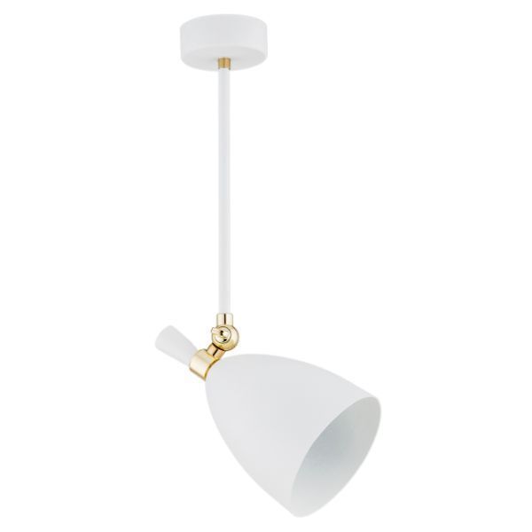 Biała sufitowa lampa Charlotte z możliwością regulacji klosza