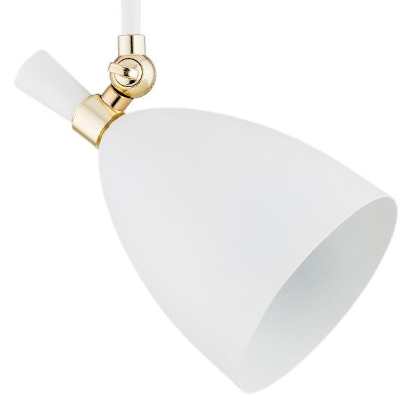 Biała sufitowa lampa Charlotte z możliwością regulacji klosza